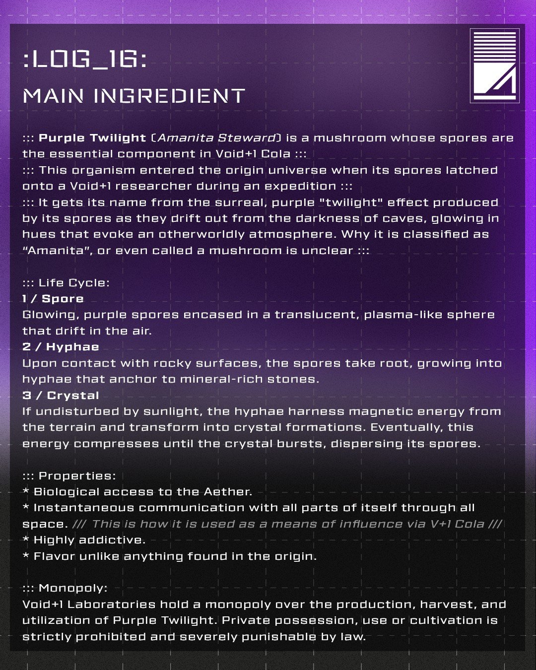 :LOG_16: MAIN INGREDIENT